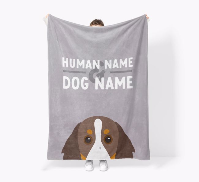 Human & Dog Name: Personalised {breedFullName} Premium Sherpa Fleece Blanket